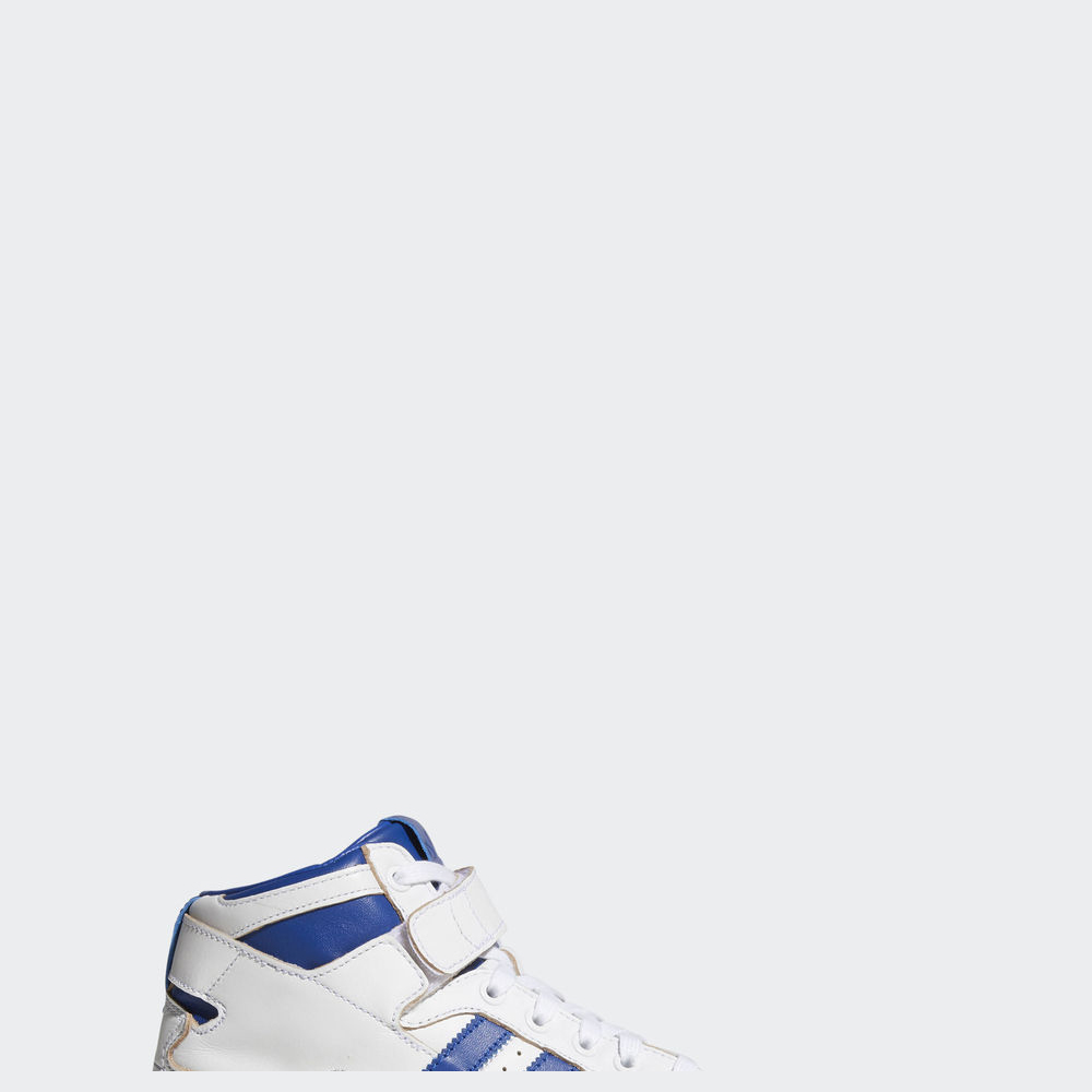 Adidas Forum Mid - Originals γυναικεια - Ασπρα/Μπλε Ρουά/Ασπρα,Μέγεθος: EU 36 – 54 2/3 (164ZWEFI)